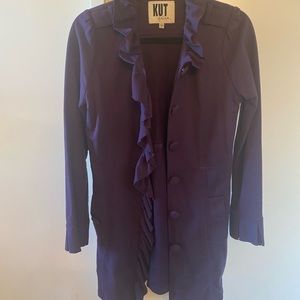 KUT from the Kloth purple button up long cardigan